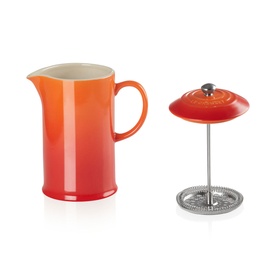Stoneware Cafetiere With Metal Press 1L