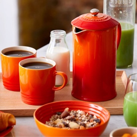 Stoneware Cafetiere With Metal Press 1L