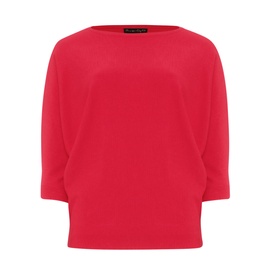 Phase Eight Cristine Batwing Knit Sweater in pink, featuring three-quarter length sleeves and a bateau neckline