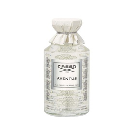 Creed Aventus Eau de Parfum 240ml, clear glass flacon with silver fabric-wrapped cap and ornate printed label