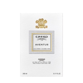 CREED Aventus Eau de Parfum 240ml in white and gold rectangular bottle with embossed crest