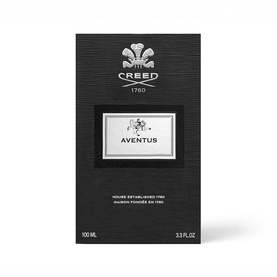 Creed Aventus Eau de Parfum in dark textured box with silver label, 100ml men's fragrance