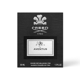 Creed Aventus Eau de Parfum 30ml box in dark grey with silver logo and white product label
