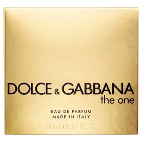 Dolce & Gabbana The One Eau de Parfum 50ml, gold box packaging, women's fragrance made in Italy