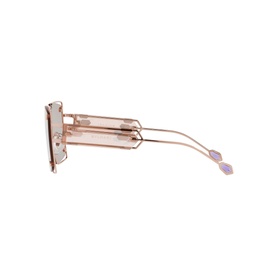 Dolce & Gabbana DG2277 Pilot Sunglasses in rose gold metal, side profile view showing slim temples with lilac detail tips