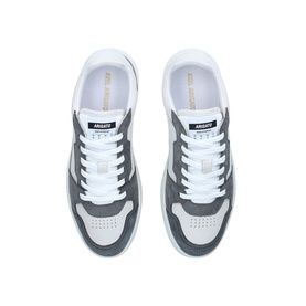 Axel Arigato Dice Low-Top Trainers in white and grey suede with white laces and chunky white sole, overhead view