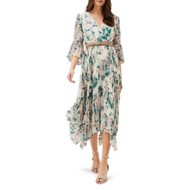 Dani Pleated Belted Midi Dress