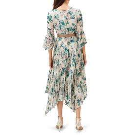 Dani Pleated Belted Midi Dress