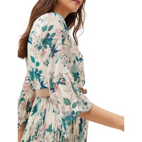 Dani Pleated Belted Midi Dress