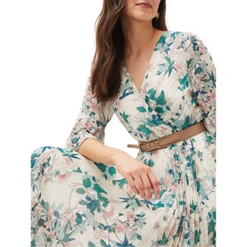Dani Pleated Belted Midi Dress