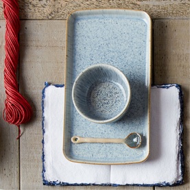 Halo Speckle Small Rectangular Platter