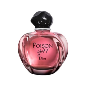 Dior Poison Girl Eau de Parfum in a pink apple-shaped bottle with black faceted cap