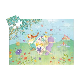 Djeco Spring Princess Puzzle, 42x30cm, multicoloured jigsaw featuring a princess with butterfly wings in a floral garden scene