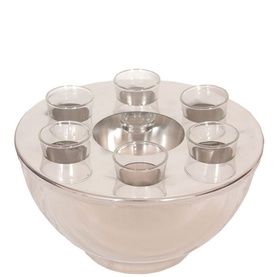 Regatta Spirit Cooler Bowl with 6 Stainless Steel Shot Glasses