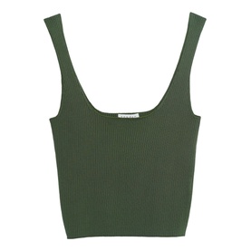 Ribbed Knit Cropped Tank Top