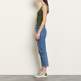 Ribbed Knit Cropped Tank Top