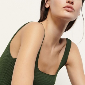 Ribbed Knit Cropped Tank Top