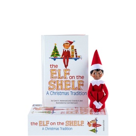 Elf on the Shelf: A Christmas Tradition set with hardcover illustrated book and dark-skinned Scout Elf soft toy in red outfit