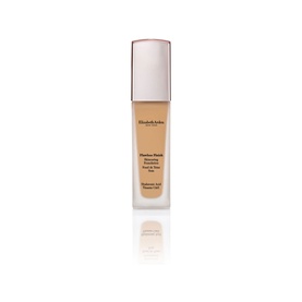 Elizabeth Arden Flawless Finish Skincaring Foundation 30ml in warm beige tone, glass bottle with pink-gold cap