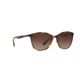 Emporio Cat Eye Sunglasses EA4073 in brown tortoiseshell with gradient brown lenses and slim temples