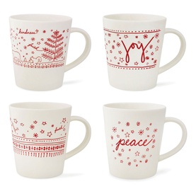 Ellen Degeneres Holiday Mugs Set of Four