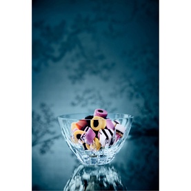 Waterford Enis Stacking Bowl in clear crystal filled with colourful sweets, part of a set of 3