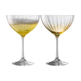 Erne Set of Two Cocktail-Champagne Saucers Amber