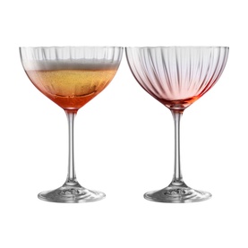 Erne Set of Two Cocktail-Champagne Saucers Blush