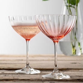 Erne Set of Two Cocktail-Champagne Saucers Blush