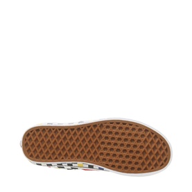 Vans Era Low Top Trainers sole view showing waffle rubber outsole with multicolour checkerboard upper detail