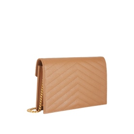 Embossed Leather Envelope Chain Wallet