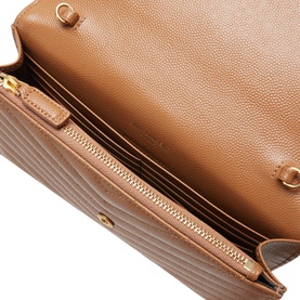 Embossed Leather Envelope Chain Wallet