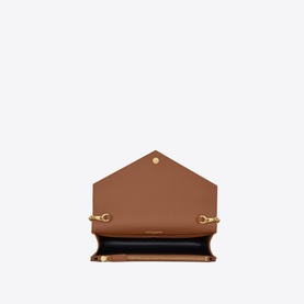 Embossed Leather Envelope Chain Wallet