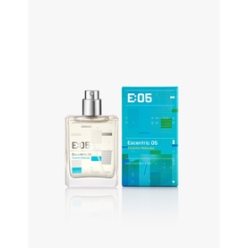 Escentric Molecules Escentric 05 Eau de Toilette Refill bottle with teal and white geometric printed box