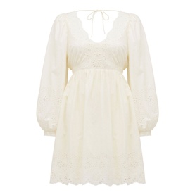 Esther Puff Sleeve Cutwork Dress