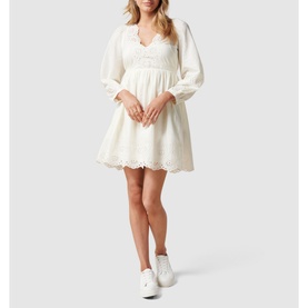 Esther Puff Sleeve Cutwork Dress