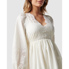 Esther Puff Sleeve Cutwork Dress
