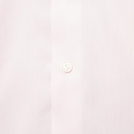 Eton Slim Double Twill Shirt in pink, close-up of single button placket detail on fine twill fabric