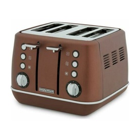 Morphy Richards Evoke 4 Slice Toaster in bronze-brown with chrome dial controls and four wide slots