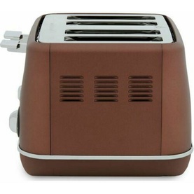 Morphy Richards Evoke 4 Slice Toaster in copper-tone finish, showing side ventilation grilles and wide dual slots