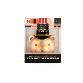 Solider Bear Glass Ornament