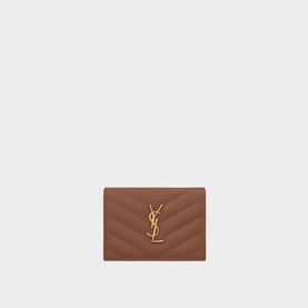 Monogram Quilted Leather Flap Card Case