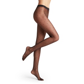 Dot Pattern Tights Black