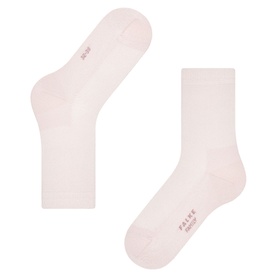 Falke Family Ankle Socks in light pink, shown as a pair, flat lay displaying toe and heel reinforcement details
