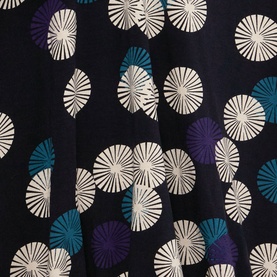 Fan Print Notch Neck Top