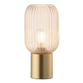 Fluted Glass Table Lamp & Bulb