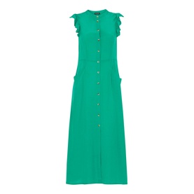 Frill Sleeve Button Dress