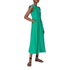 Frill Sleeve Button Dress