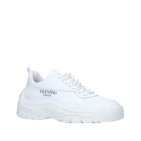 Valentino Gumboy Low Top Trainer in white leather with chunky ridged sole and logo branding, lace-up fastening