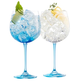 Gin & Tonic Set of Two Glasses - Blue